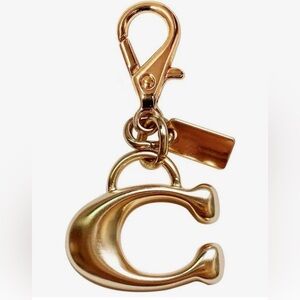 Gold Letter 'C' Keychain or purse  Charm Pendant